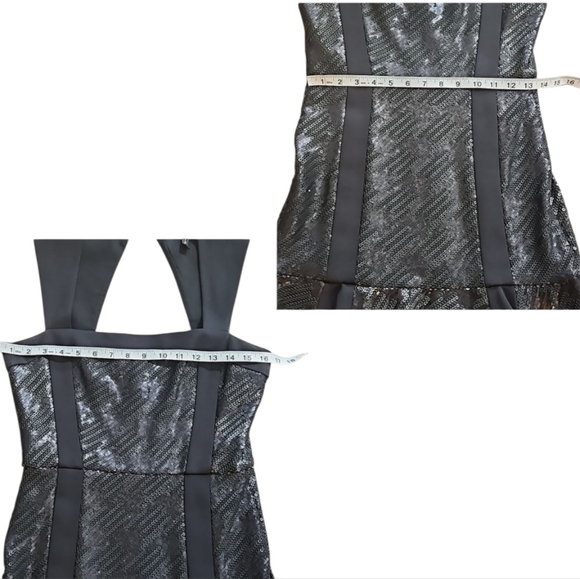 BCBGMaxAzria Cocktail Sequins Mini Dress sz 10 - Picture 7 of 10